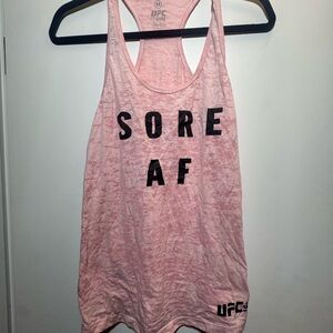 UFC Gym Pink Tank Top with Black Print